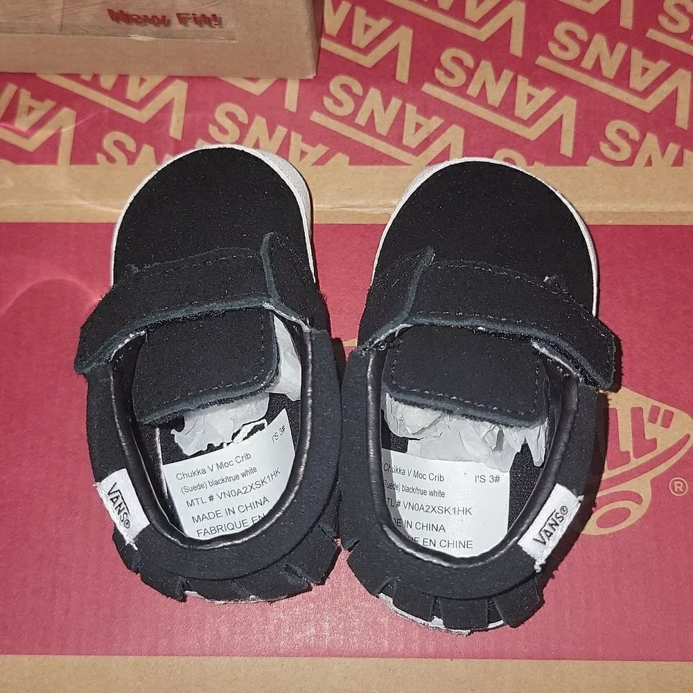 New Vans Chukka V Moc Moccasin Crib Shoes Soft Bottom Fringe Size 3 • 3-6 month